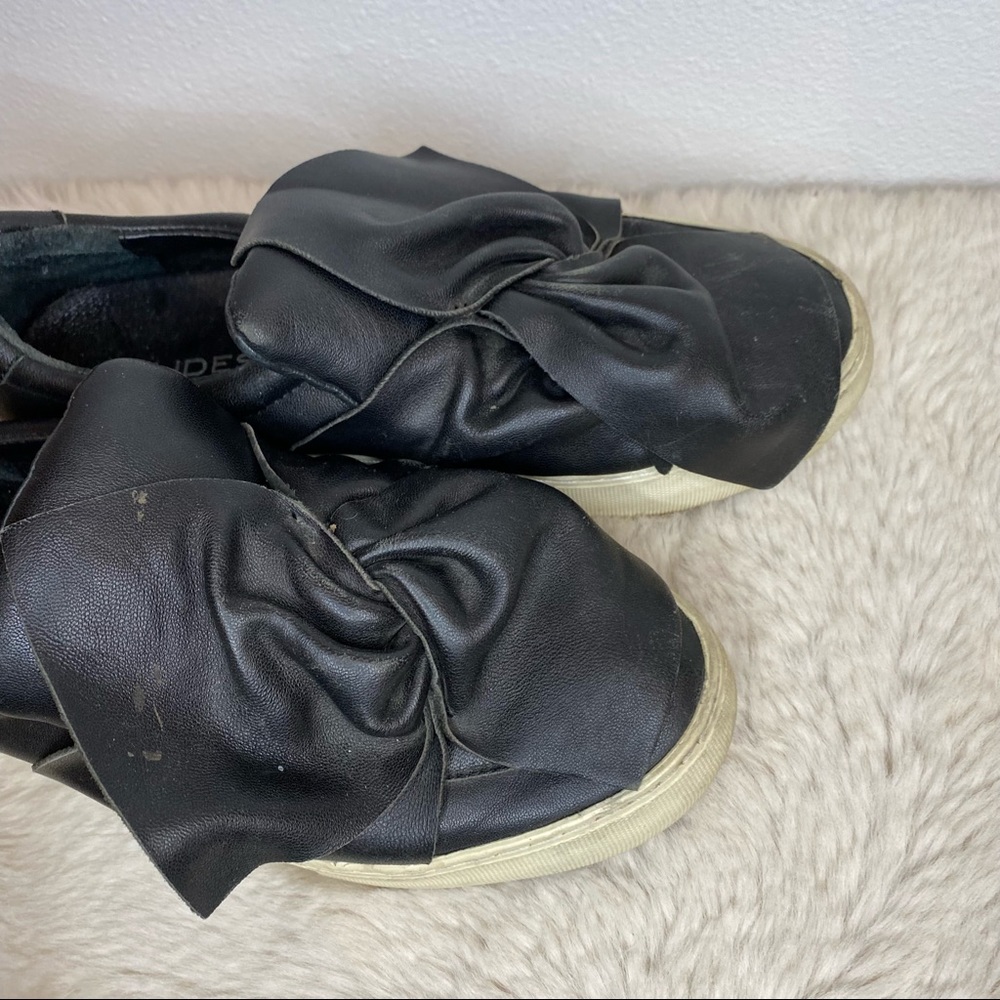 J/Slides Annabelle Black Slip on Bow Sneakers Shoes - Picture 5 of 6